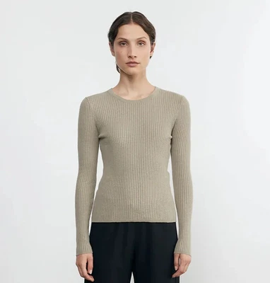 Top de manga larga acanalado de algodón y cachemir Majestic Filatures (talla XS) Foto 1 de 4