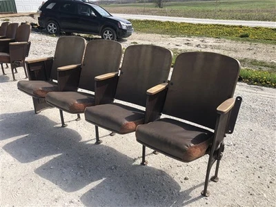 4 Padded Folding Theater Seats, Auditorium Theatre Seat, Entryway Bench A12 - Image 1 of 4