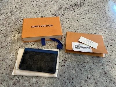 Подлинный графитовый серый/синий держатель для карт Louis Vuitton Damier N64029 - Изображение 1 из 4