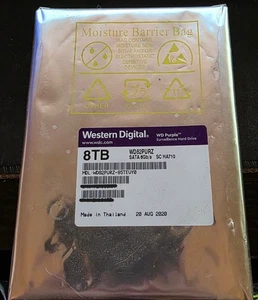 WD WD82PURZ Purple Surveillance Hard Drive 8TB 7200 RPM - Picture 1 of 3