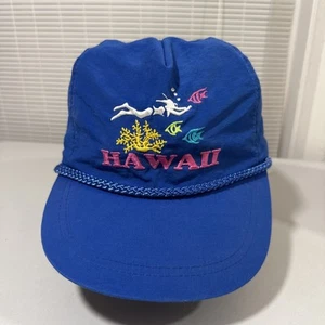 Vintage 80's Hawaii Tourist Cap Scuba Diver Embroidered Rope Snapback Taiwan - Picture 1 of 9