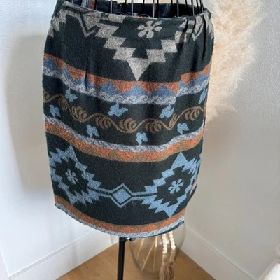 Vtg 90s My Michelle Southwestern Aztec Tribal Faux Wrap Mini Skirt-sz Junior 11 - Image 1 of 4