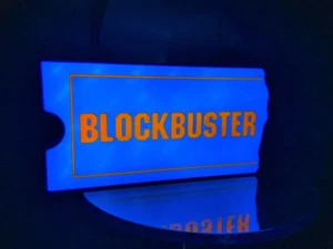 Blockbuster Video 3D Printed LED Light-Up Sign 9" Retro VHS Decor Lamp Handmade - Picture 1 of 4