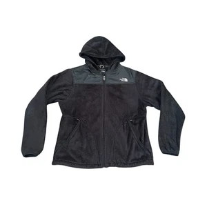 North Face TNF Osito Black Hooded Full Zip Womens XL - Picture 1 of 8