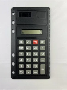 Slim Solar Pocket Calculator with Ruler Edge 12-Digit Black – Binder Punch Holes - Picture 1 of 13