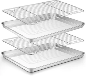 TeamFar Baking Sheet 16'' x 12'' x1'', Silver - Picture 1 of 9