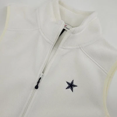 Dallas Cowboys Women's Vineyard Vines Size Small White Fleece Vest - Image 1 of 4