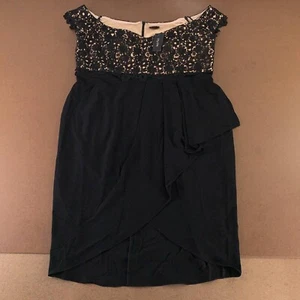 City Chic Womens A Line Dress Black Tiered Midi Sleeveless Lace Plus 22 New - Picture 1 of 7