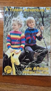 PATONS KNITTING PATTERN BOOK 743 A TOTEM ADVENTURE KIDS JUMPERS CARDIGANS 8 PLY - Picture 1 of 4