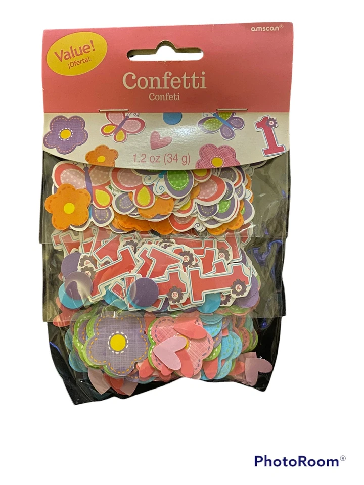1º Aniversário Flores Borboletas Festa Confete 1 Pacote 3 Tipos NOVO Amscan - Imagem 1 de 1
