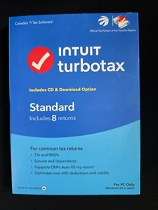 TurboTax Standard Deluxe Premier CD/Download Online 2023 Canadaian Canada Tax - Picture 1 of 25