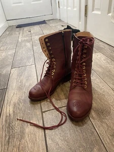 Authentic CHANEL Lace-up Boots Sz 38 - Picture 1 of 5