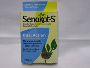 Senokot-s Dual Action Natural Vegetable Laxative 10ct, NEW SEALED 07/25 - Picture 1 of 4