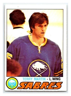 1977-78 O-PEE-CHEE TERRY MARTIN NHL ROOKIE RC HOCKEY CARD #318 BUFFALO SABRES BV - Image 1 of 2