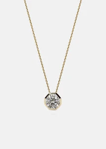 0.50ct Round cut GIA Certified VS1 Lab Grown Diamond 18k gold Floating Necklace - Picture 1 of 11