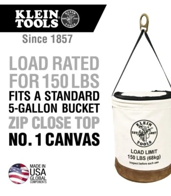 Klein Tools 5104CLR22 Utility Bucket, 150lb Cap, 22x14 In, Canvas - Image 1 of 4