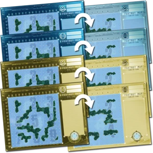 NUEVO JUEGO DE 4 Capitán Sonar: FOXTROT Mapas Promocionales - Paquete de 4 Expansiones (Azul/Amarillo) - Imagen 1 de 1