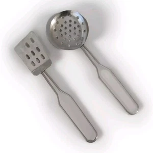 Utensilios de cocina vintage de acero para jugar 5 1/2" de largo 2 piezas - Imagen 1 de 4