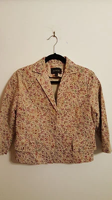 Express Multi Color Floral Suede Cropped Jacket...7/8 - Image 1 of 3