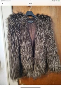 Donna Salyers Espresso Faux Fox Hooded Coat - Picture 1 of 9