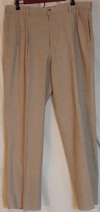 Polo by Ralph Lauren Beige 100% Cotton Check Pleated Men's Pants W38 x L33 - Picture 1 of 4