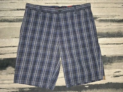 Reunion Mens Shorts Size 42 Navy Plaid 100% Cotton - Image 1 of 4