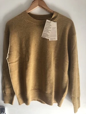 Muji yellow Wool Womens Crew Neck sweater Size M 22 Inches Pit To Pit - Image 1 of 3