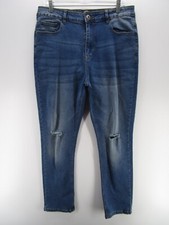 Le Breve Jeans Men 32 Blue Slim Denim Ripped Logo Faded Pants Preppy 33X28 *