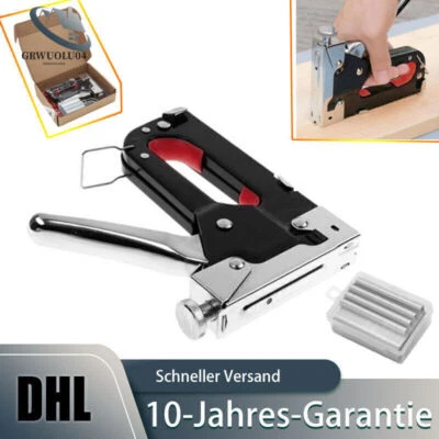 Handtacker für Holz Möbel Polster mit 600 Heftklammern Tacker Verchromung DE - Bild 1 von 4