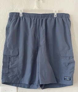 LL Bean Swim Shorts Trunks Mens XL Blue Lined Drawstring Elastic Waist Pockets - Picture 1 of 4