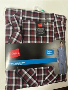 Hanes Herren Pyjama Set Gr. 2XL Kariert Langarm & Hose Web Pyjama Set Neu mit Etikett - Bild 1 von 4