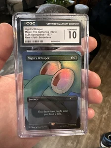 NIGHT'S WHISPER | MTG Secret Lair Spongebob: Internet Sensation | FOIL | CGC 10 - Picture 1 of 8