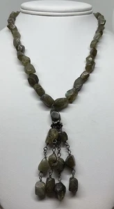 Collana di perle in argento sterling labradorite nappa lucida 16” colore flash - Foto 1 di 5