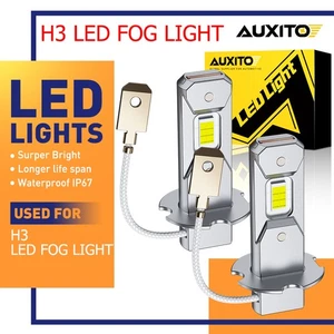 H3 AUXITO Fog Light Bulbs 6500K Xenon White LED Conversion Kit 100W HIgh Power - Picture 1 of 13