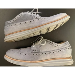 Cole Haan LunarGrand Ala Larga Oxford Para Hombre 9M Gris Gamuza Brogue Cómodo Informal - Imagen 1 de 14