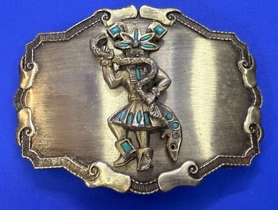 Muñeca Kachina Nativa Americana Serpientes De Colección Años 70 Rain-Tree Hebilla de Cinturón Foto 1 de 4