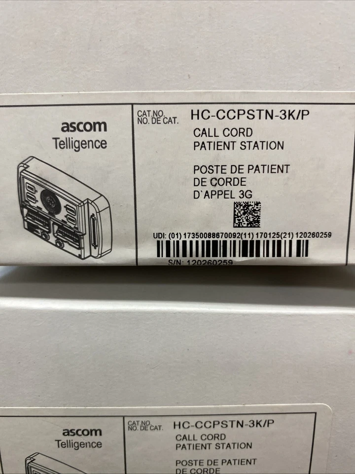 Ascom Telligence HC-CCPSTN-3K/P Call Cord Patient Station SEALED!