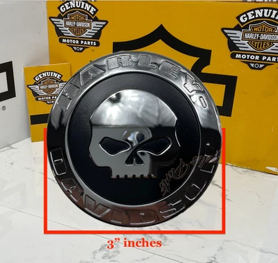 Alforja Original HD OEM Harley 3" Willie G Calavera Decorativa Medallón Emblemas Foto 1 de 4