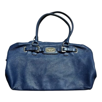 Bolsa satchel Michael Kors Hamilton Weekender azul marinho couro pebbled bolsa tote - Imagem 1 de 4