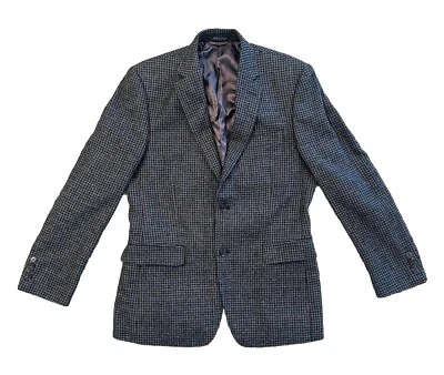 RALPH LAUREN BLACK LABEL Blazer Men’s 40S Slim Fit Black Houndstooth 100% Wool - Image 1 of 4