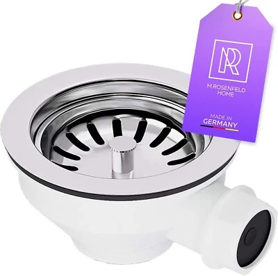 Siebkorbventil 3 1/2 Zoll - Ø 114 mm Spüle Ablauf mit Überlauf M. ROSENFELD - Bild 1 von 4