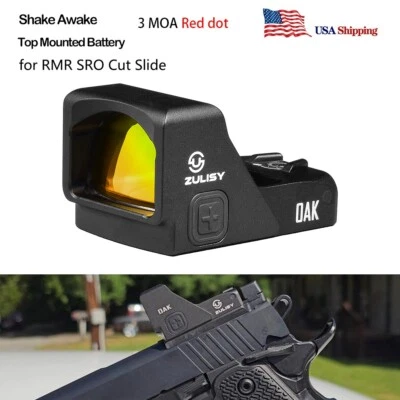 ZULISY Shake Awake 3 MOA Red Dot Reflex Sight OAK for RMR Cut PSA Dagger S&W CORE Plate