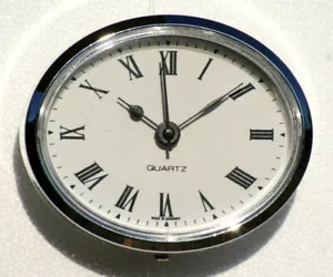  Caravan clock, Motorhome Clock, Oval Clock with White Roman dial, Silver Bezel  - Picture 1 of 2