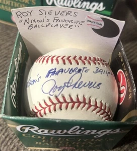 Roy Sievers Signed Baseball With Nixons Favorite Ballplayer Inscription Rare - Picture 1 of 5