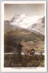 Jasper Park, Alberta, Canada, Real Photo Postcard RPPC, Mount Athabasca