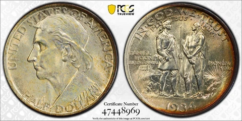 1934 Boone Commemorative Half Dollar PCGS MS64 (Slab1769) Cover