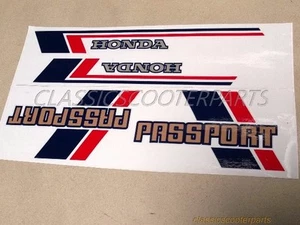 Honda C70 Passport gas tank side covers BLUE/RED stickers decals logos set H2353 - Picture 1 of 1