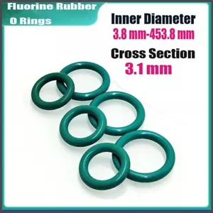 O-Rings FKM Fluorine Rubber Oil Resistant Seals 3.8-453mm ID 3.1mm Cross Section - Picture 1 of 7