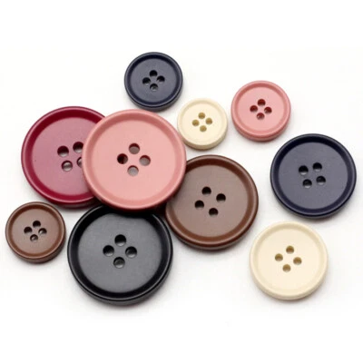 10x 4-Hole Round Sewing Buttons Resin Button Material for Sew DIY Overcoat Decor - Image 1 of 4