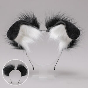 Women Girl Cute Puppy Ears Furry Anmimal Ears Cosplay Hair Band Props Headband 